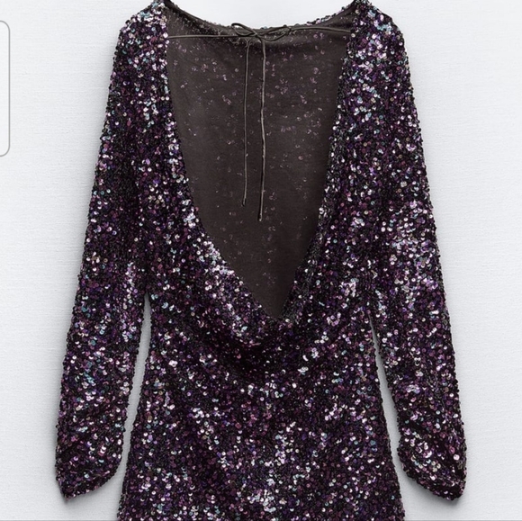 Zara | Dresses | Zara Sequin Mini Dress | Poshmark
